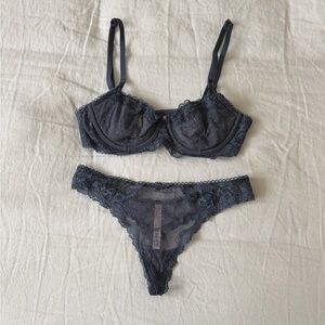 Victoria's Secret blue lace lingerie set
